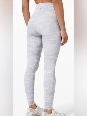 lululemon athletica Light Gray Camo High-Rise Leggings